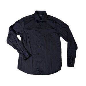 Cavalli Class by Roberto Cavalli mens 16 41 dark navy solid cotton dress shirt